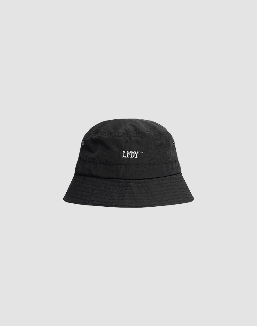 Black nylon bucket hat online