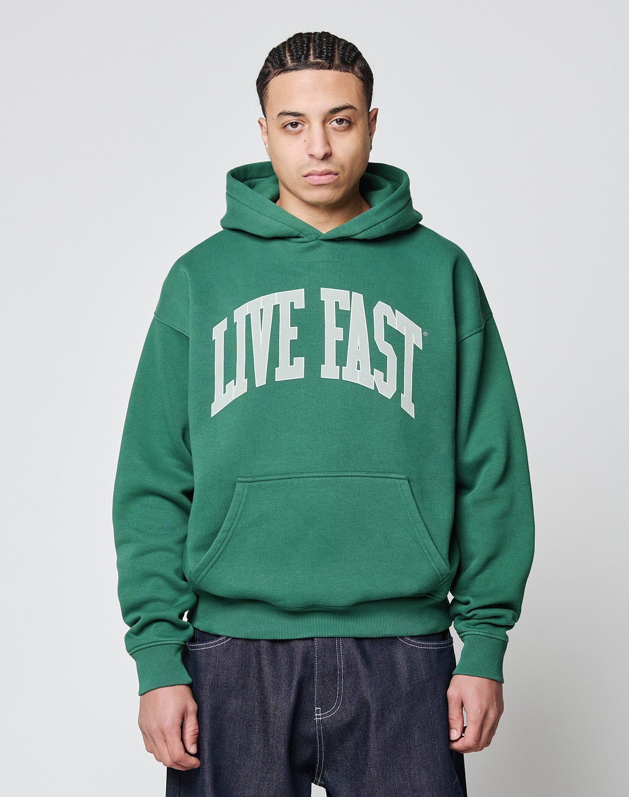 Live Fast College Hooded Green – Shop online now – LIVE FAST DIE YOUNG