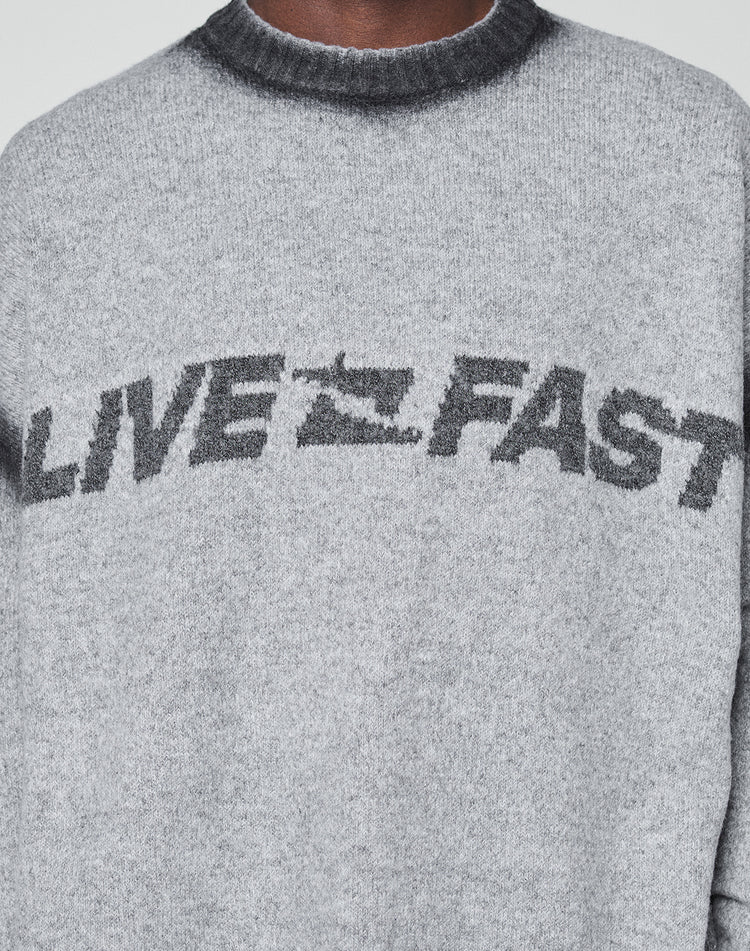 LIVE FAST BOUCLE SWEATER