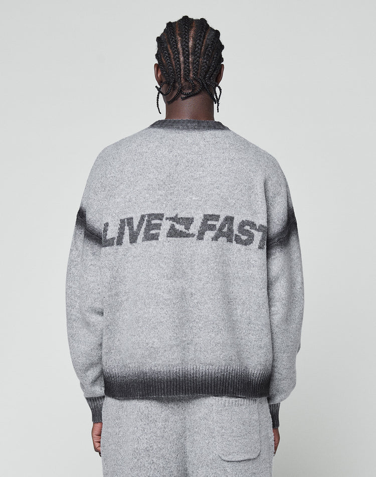 LIVE FAST BOUCLE SWEATER