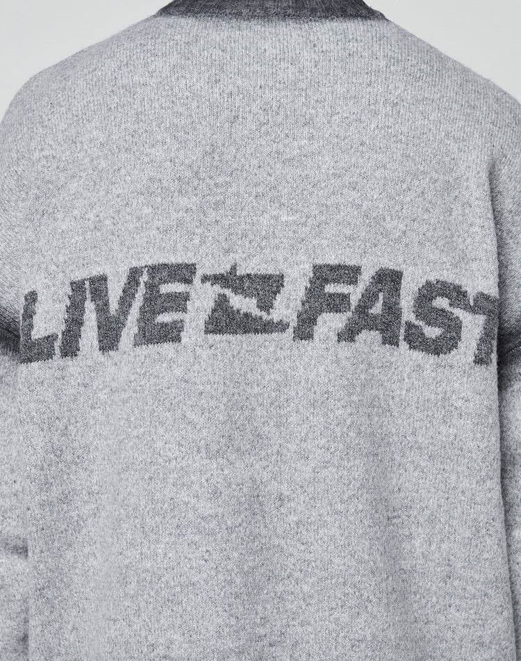 LIVE FAST BOUCLE SWEATER