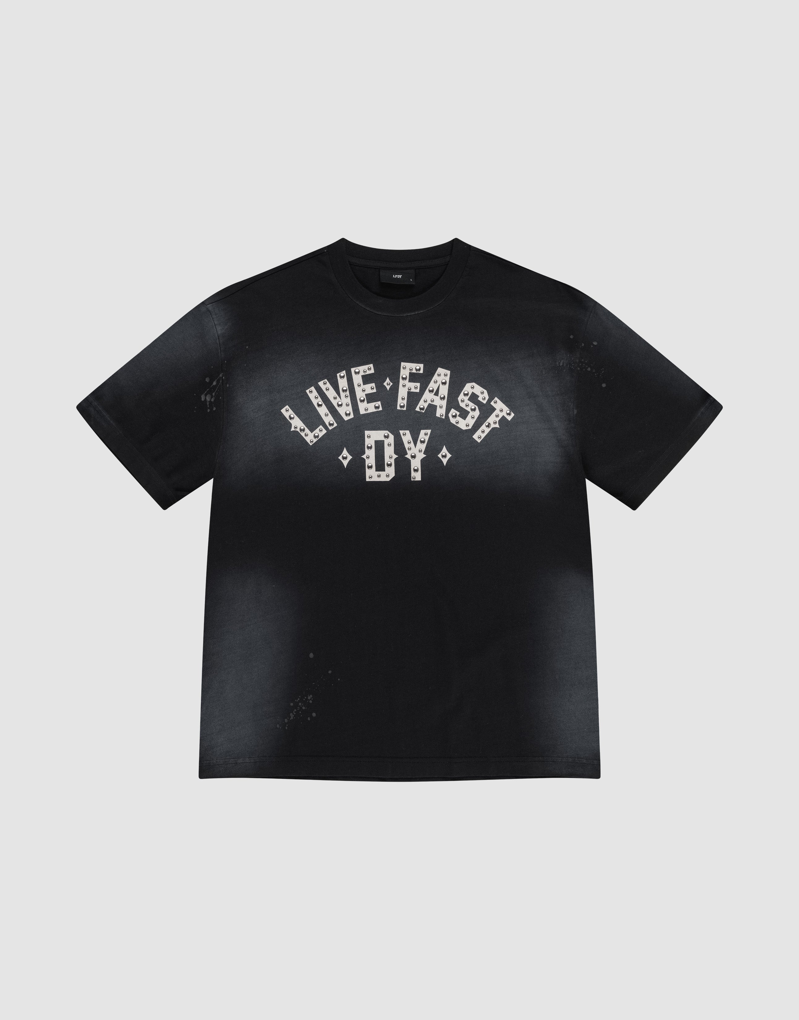 Live Fast Rivet T-Shirt, Black - Buy online now! – LIVE FAST DIE YOUNG