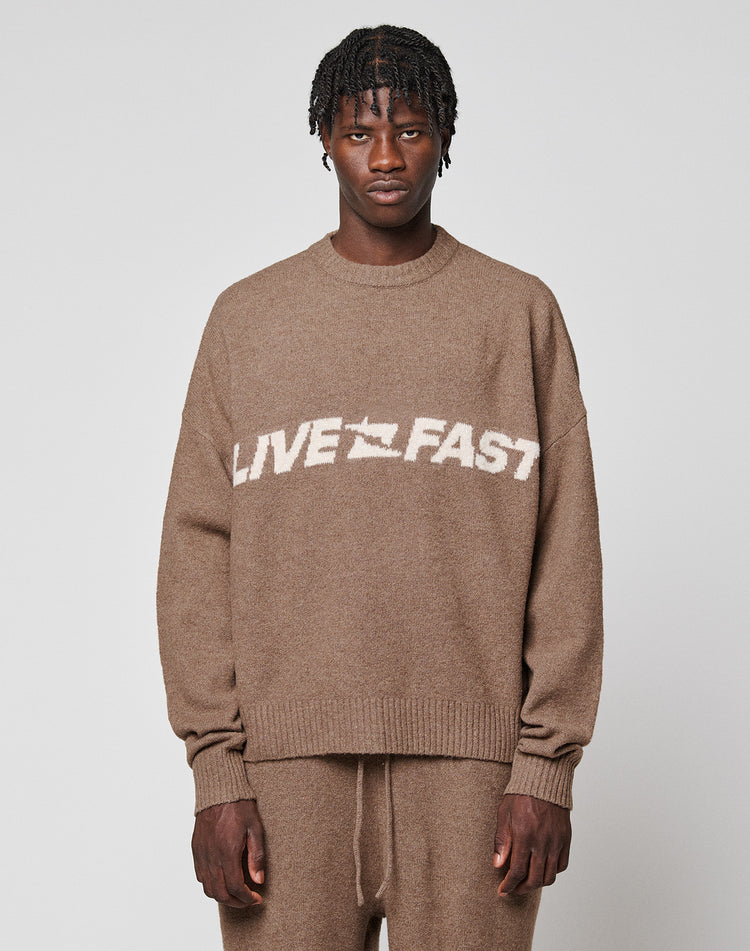 LIVE FAST BOUCLE SWEATER