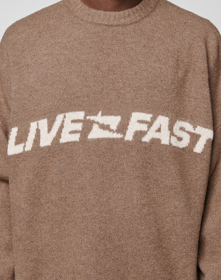 LIVE FAST BOUCLE SWEATER