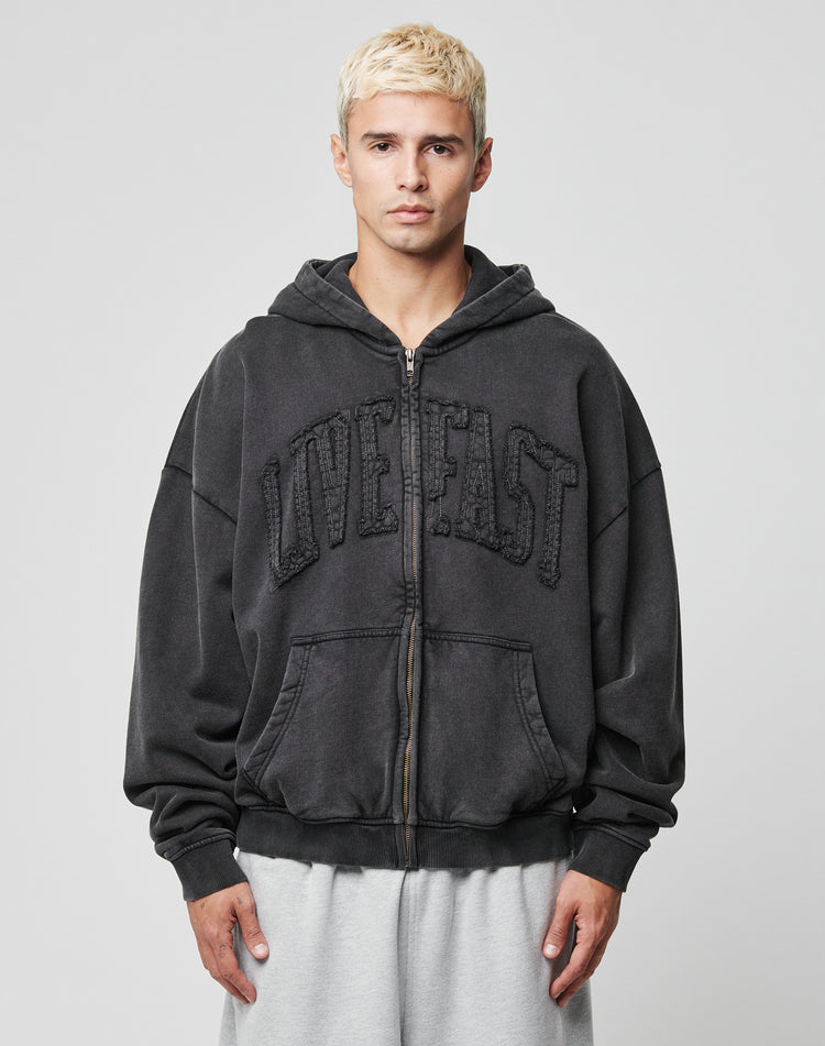 Ripped College Hooded Zip