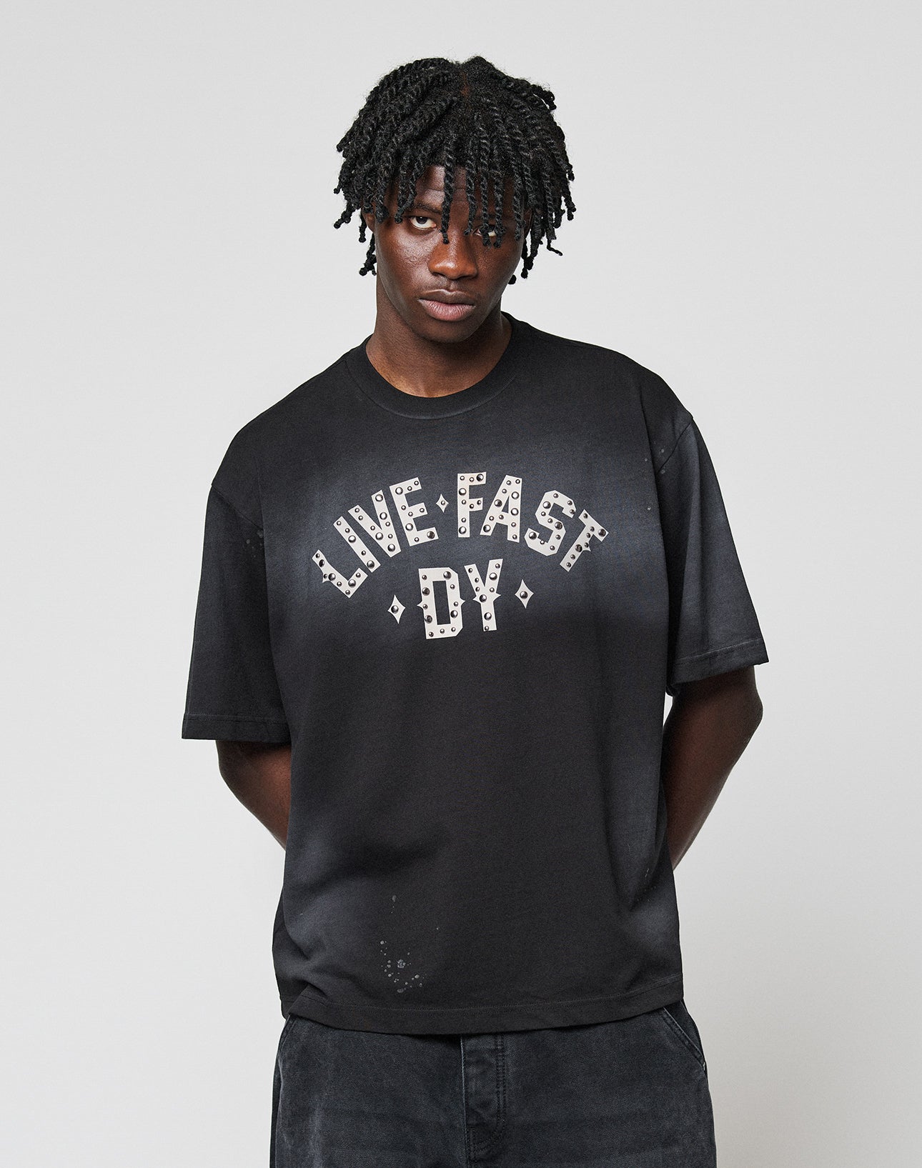 Live Fast Rivet Tee Weiß