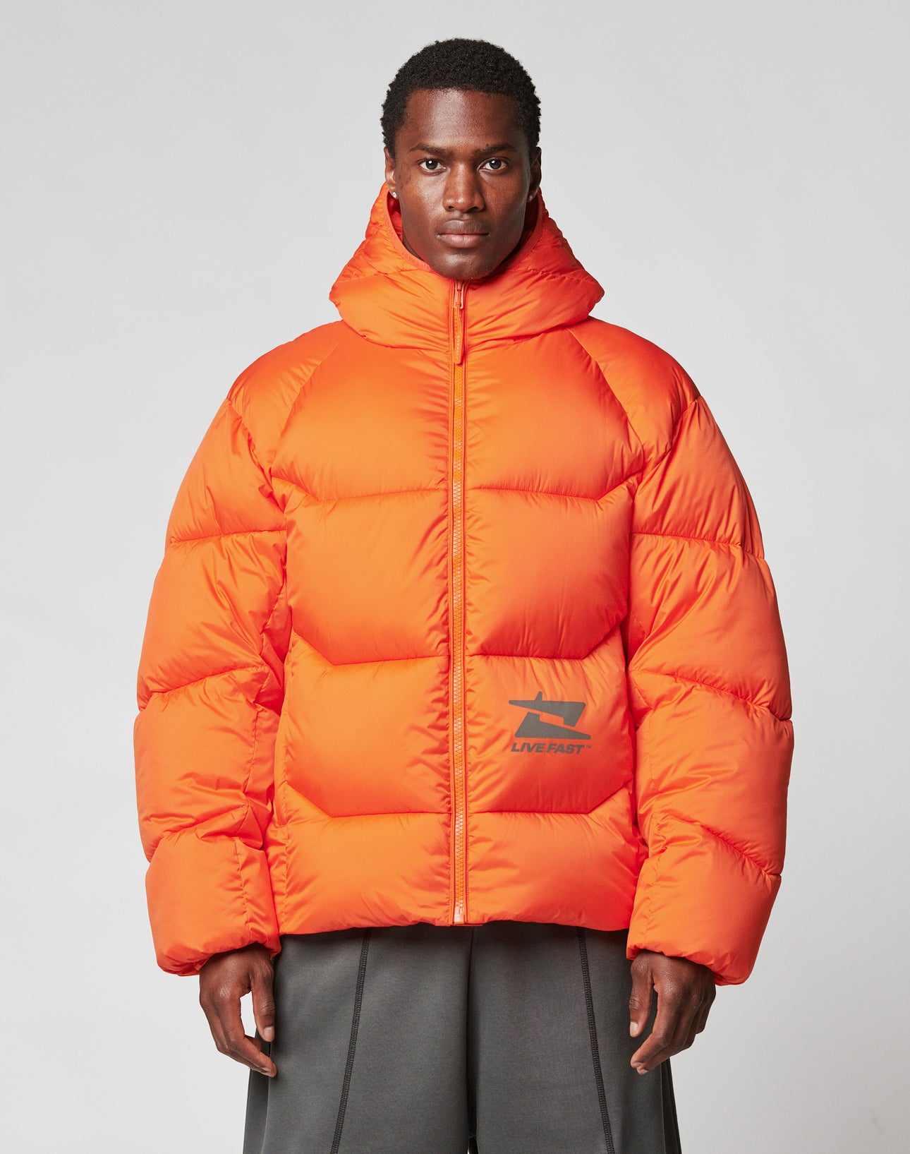 Oversized Orange Puffer Coats Live Fast Puffer Jacket Orange – Buy