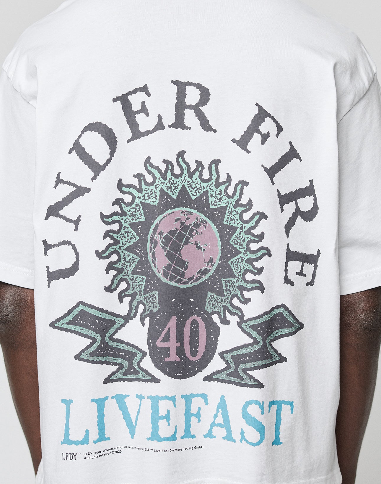 LFDY Under Fire Tee Weiß Schwarz Backprint