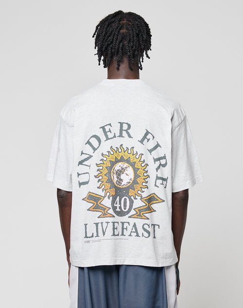 LFDY Under Fire Tee Weiß mit Grauem Backprint