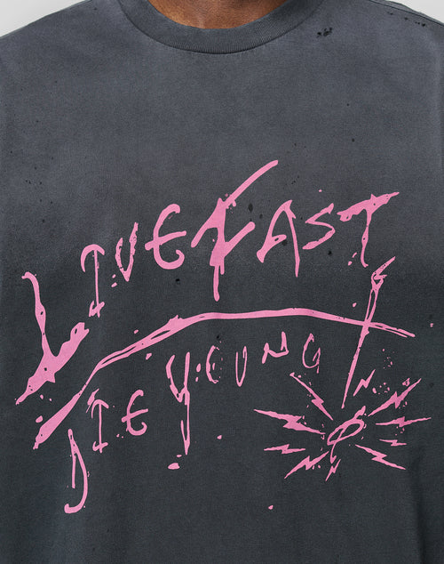 LFDY Scribble Tee Schwarz Frontprint