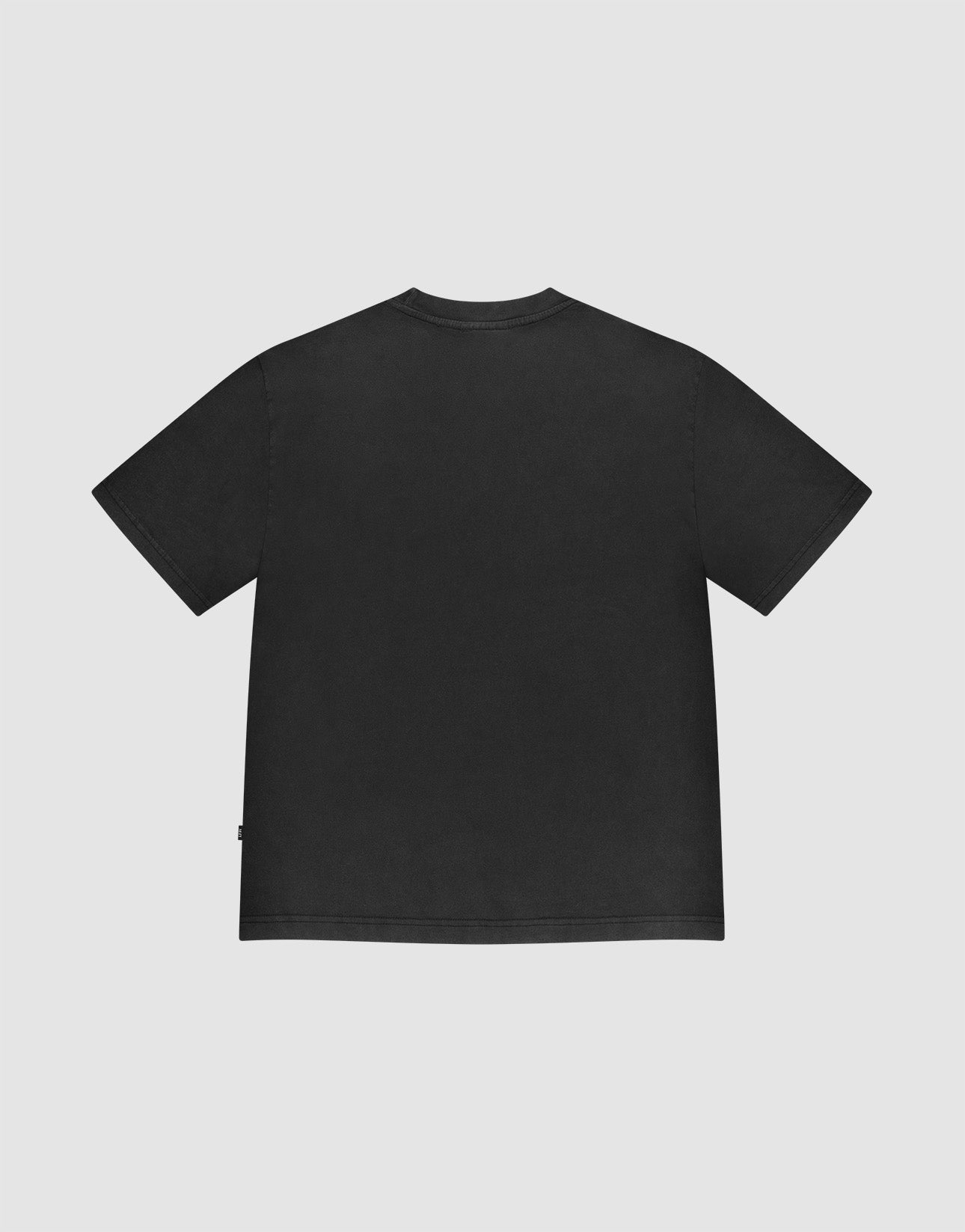 The LFDY 40 Tee by LIVE FAST DIE YOUNG is a plain black, short-sleeve Oversize Fit T-shirt, displayed from the back and laid flat on a light gray background.