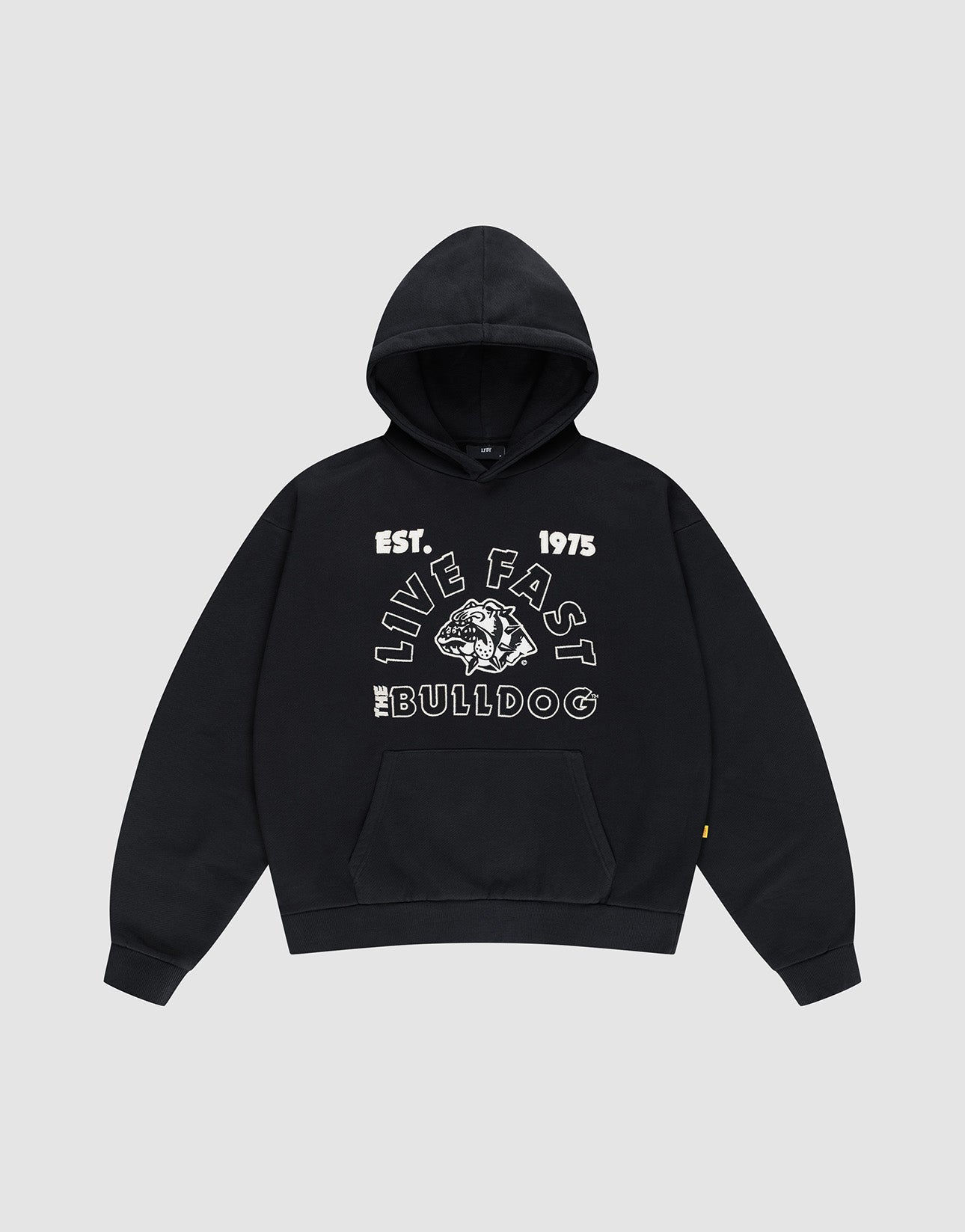 The Bulldog Hoodie Schwarz : Shop online now – LIVE FAST DIE YOUNG