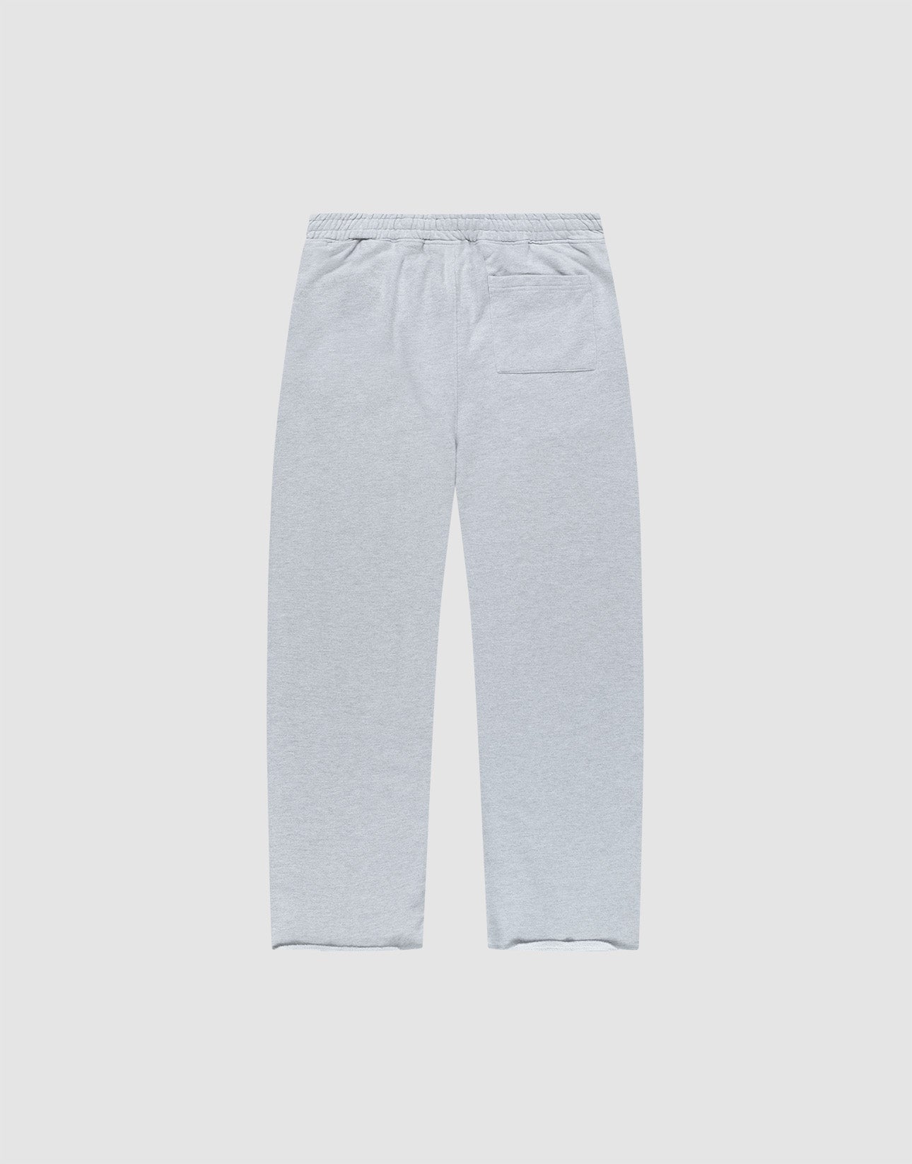 The Loyal Wide Jogger by LIVE FAST DIE YOUNG is shown flat on a white background. These light gray sweatpants are made from soft cotton, with an elastic waistband and a single back pocket.