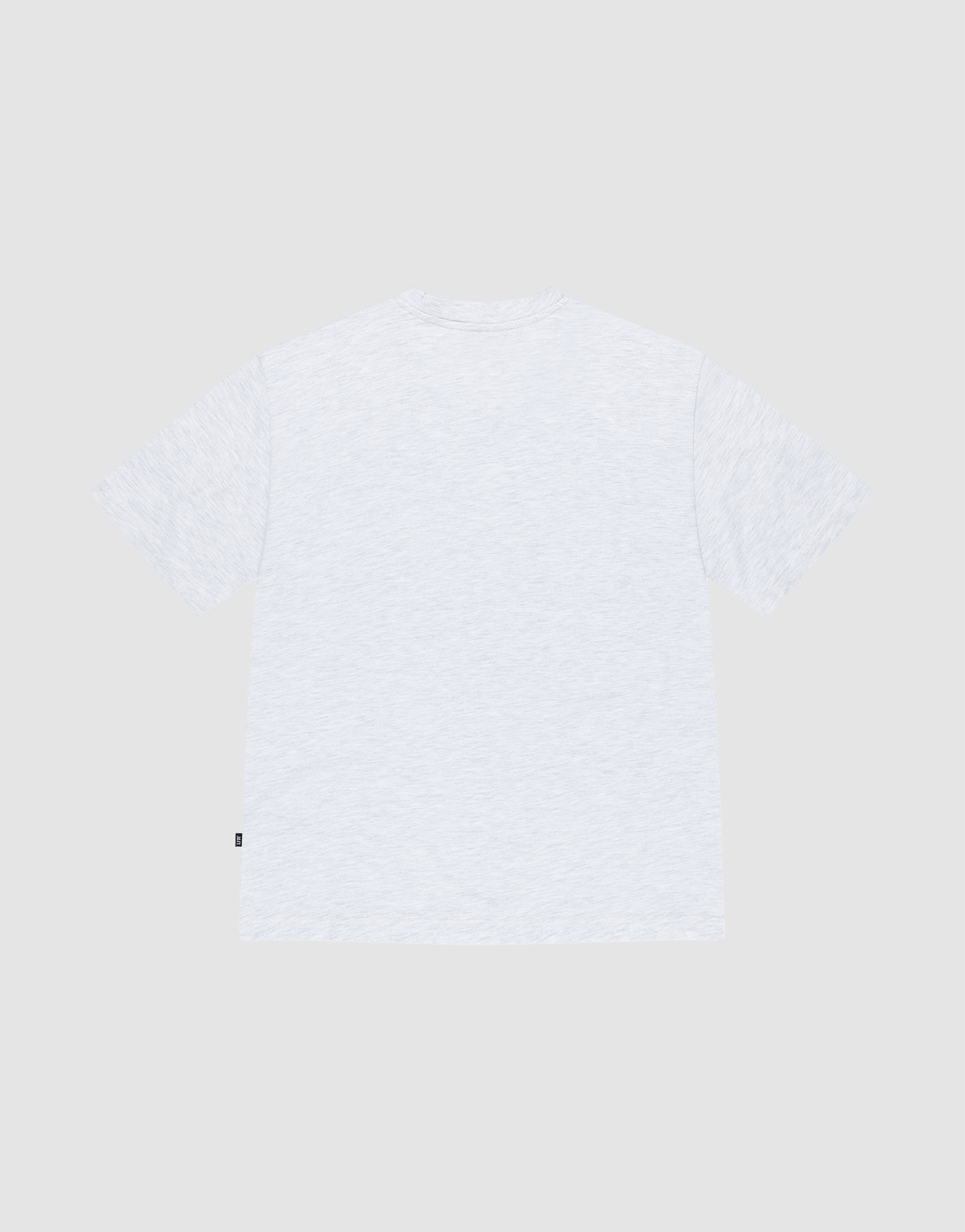 The LIVE FAST DIE YOUNG Basic Chest Tee, made from 100% Baumwolle, is displayed flat with the back facing up on a light gray background. Itās a plain, light gray short-sleeve T-shirt with no visible graphics or patterns.