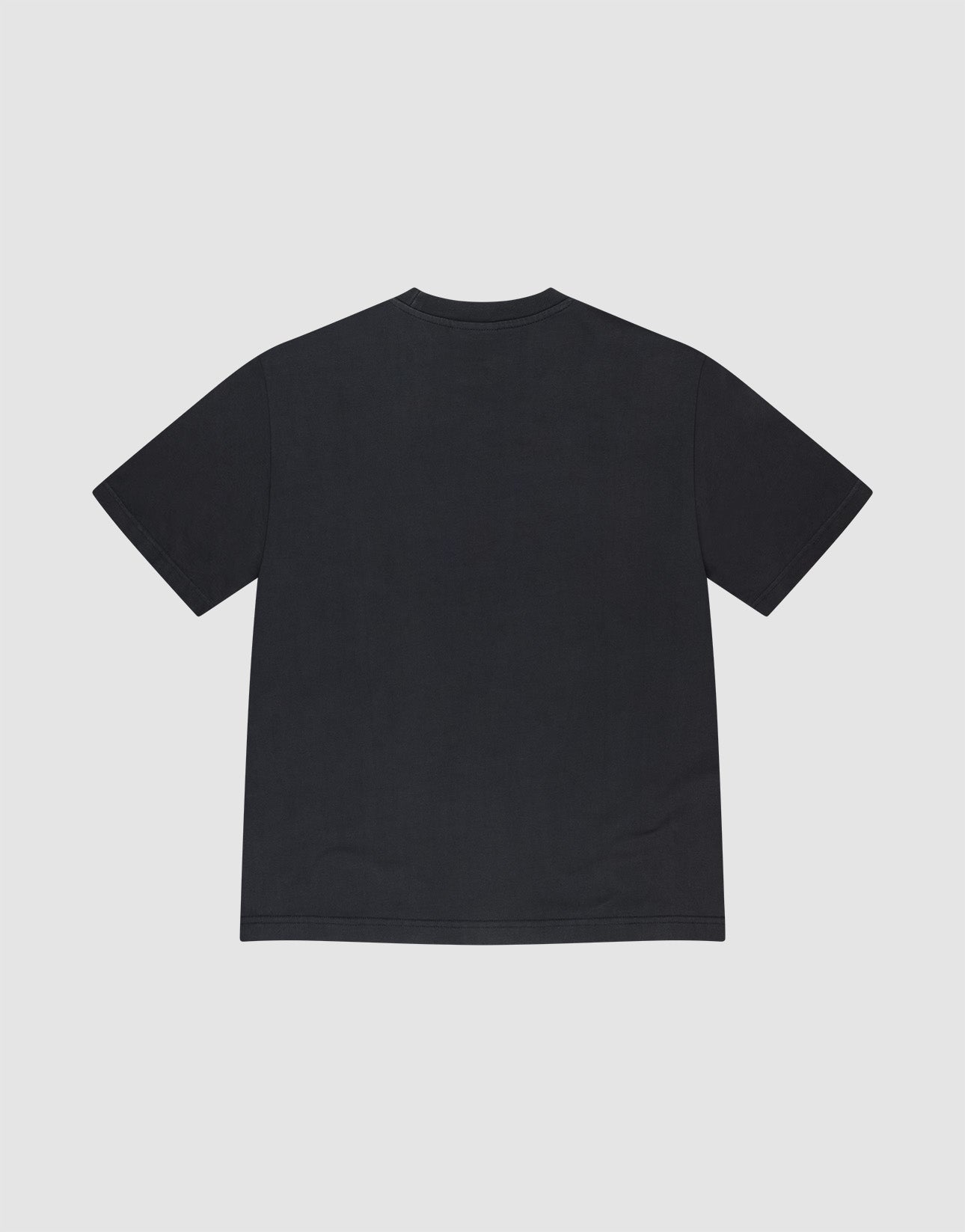 The LFDY Bark Tee by LIVE FAST DIE YOUNG, a plain black short-sleeve T-shirt made from 100% Baumwolle, is shown flat against a light gray background, displayed from the back without any visible logos or designs.