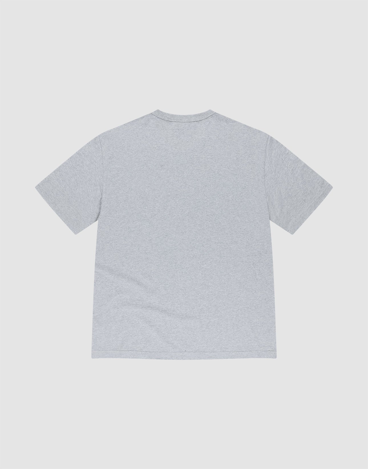 The Family Pocket Tee by LIVE FAST DIE YOUNG is a light grey, short-sleeved Regular Fit T-shirt made from 100% Baumwolle, shown laid flat from the back on a white background.