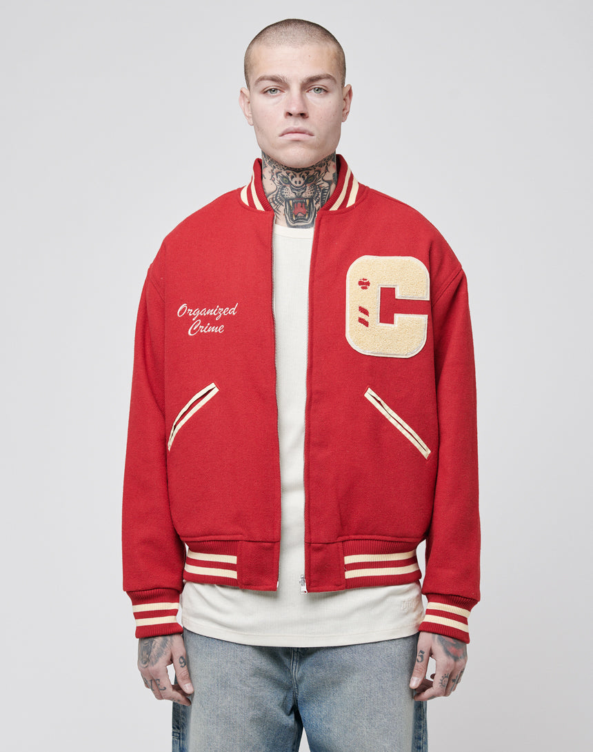 LFDY OC College Jacket Red/Beige – Buy online now – LIVE FAST DIE