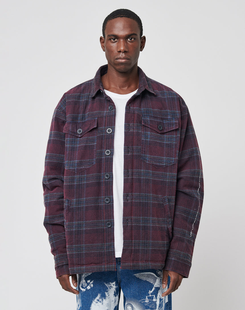 LFDY Padded Flannel Jacket Purple/Blue – Buy online now – LIVE