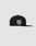 The LFDY X NEW ERA 59FIFTY by LIVE FAST DIE YOUNG is a black flat-brim fitted cap, seen from the side, with a vibrant LIVE FAST DETROIT patch in blue, red, and white, set against a plain light gray background.
