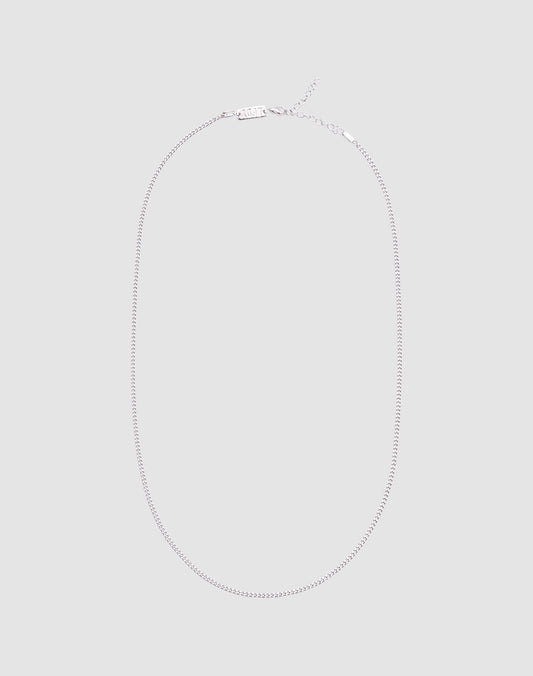 The Round Box Chain by LIVE FAST DIE YOUNG is a thin sterling silver 925 necklace with a simple clasp, shown against a plain light gray background.