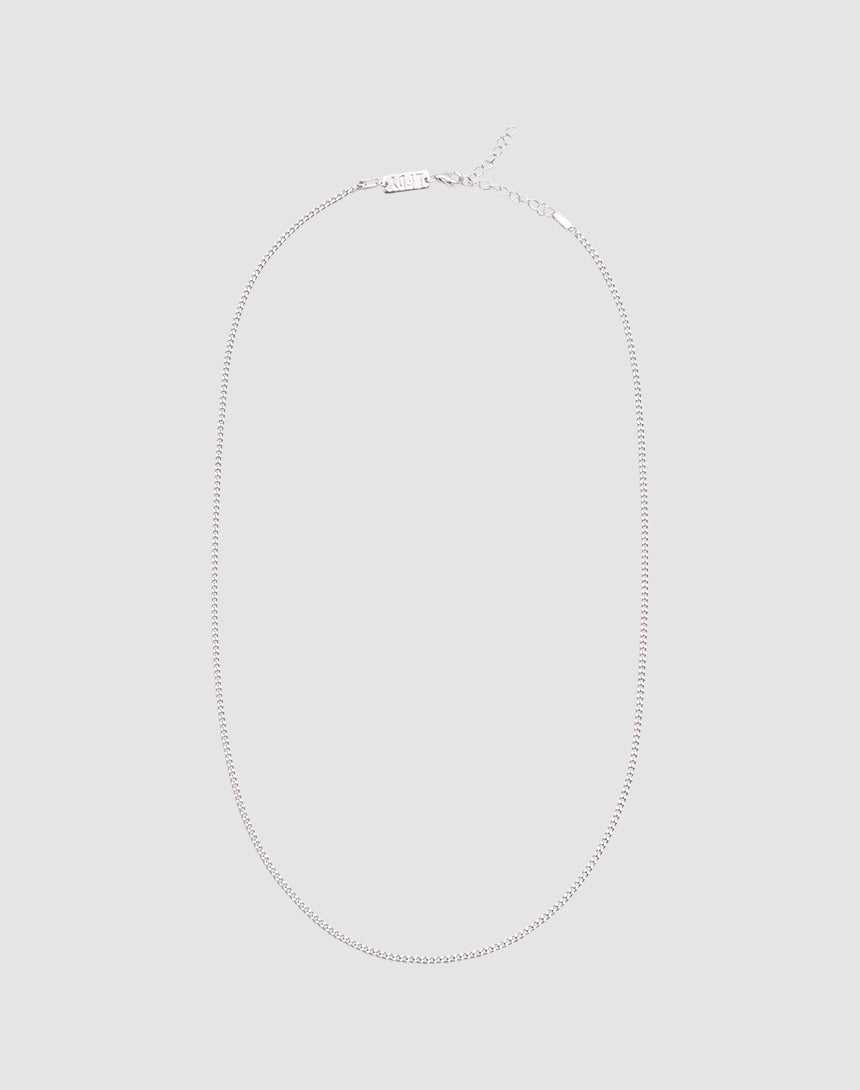 The Round Box Chain by LIVE FAST DIE YOUNG is a thin sterling silver 925 necklace with a simple clasp, shown against a plain light gray background.