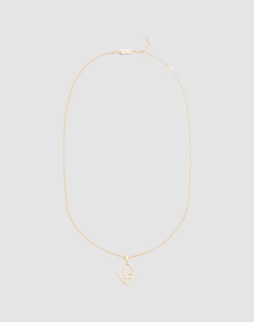The LIVE FAST DIE YOUNG LF Chain features a fine Sterling Silber Kette with a diamond-shaped Zirkonia Anhänger and abstract center design, shown on a plain light gray background.