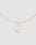 The LF Blank Chain by LIVE FAST DIE YOUNG is a gold geometric necklace with intertwined L and F pendant, crafted from 925 vergoldet Sterling Silber, featuring an adjustable chain length, shown on a light gray background.