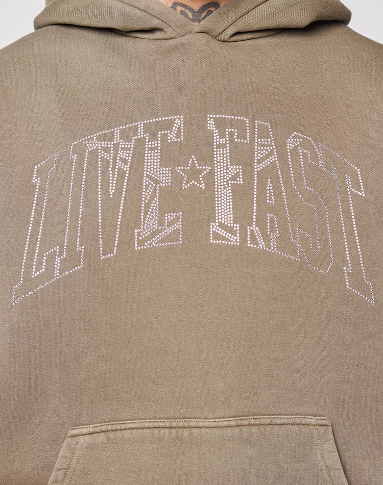 Live Fast Rhinestone Hooded
