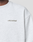 A close-up of the Basic +49 Chest Sweater by LIVE FAST DIE YOUNG in light gray Oversize Fit, showing only the upper torso and the +49LiveFast™ print on the left chest.