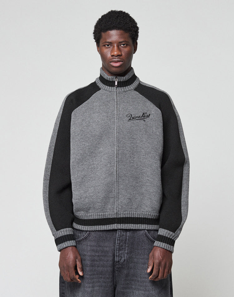 Boxy Knit Zip Jacket