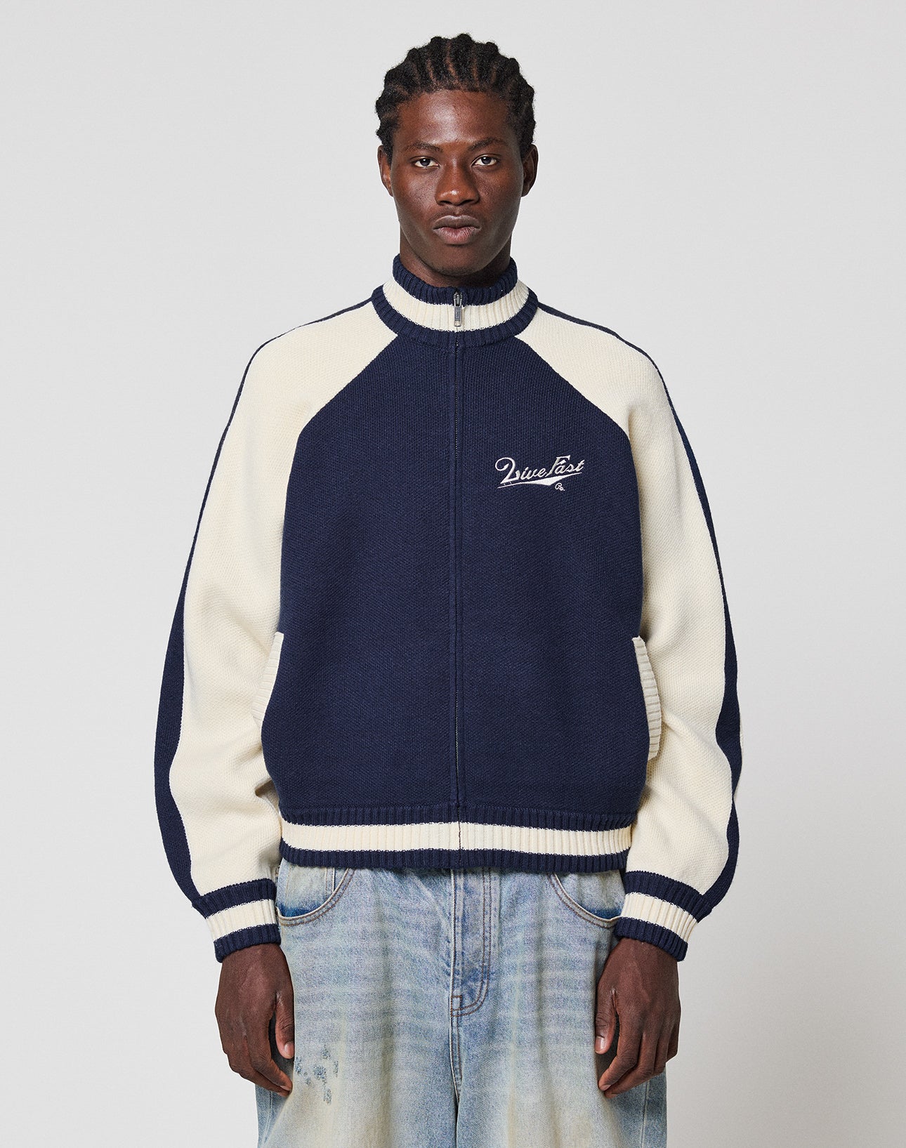 Boxy Knit Zip Jacket – LIVE FAST DIE YOUNG