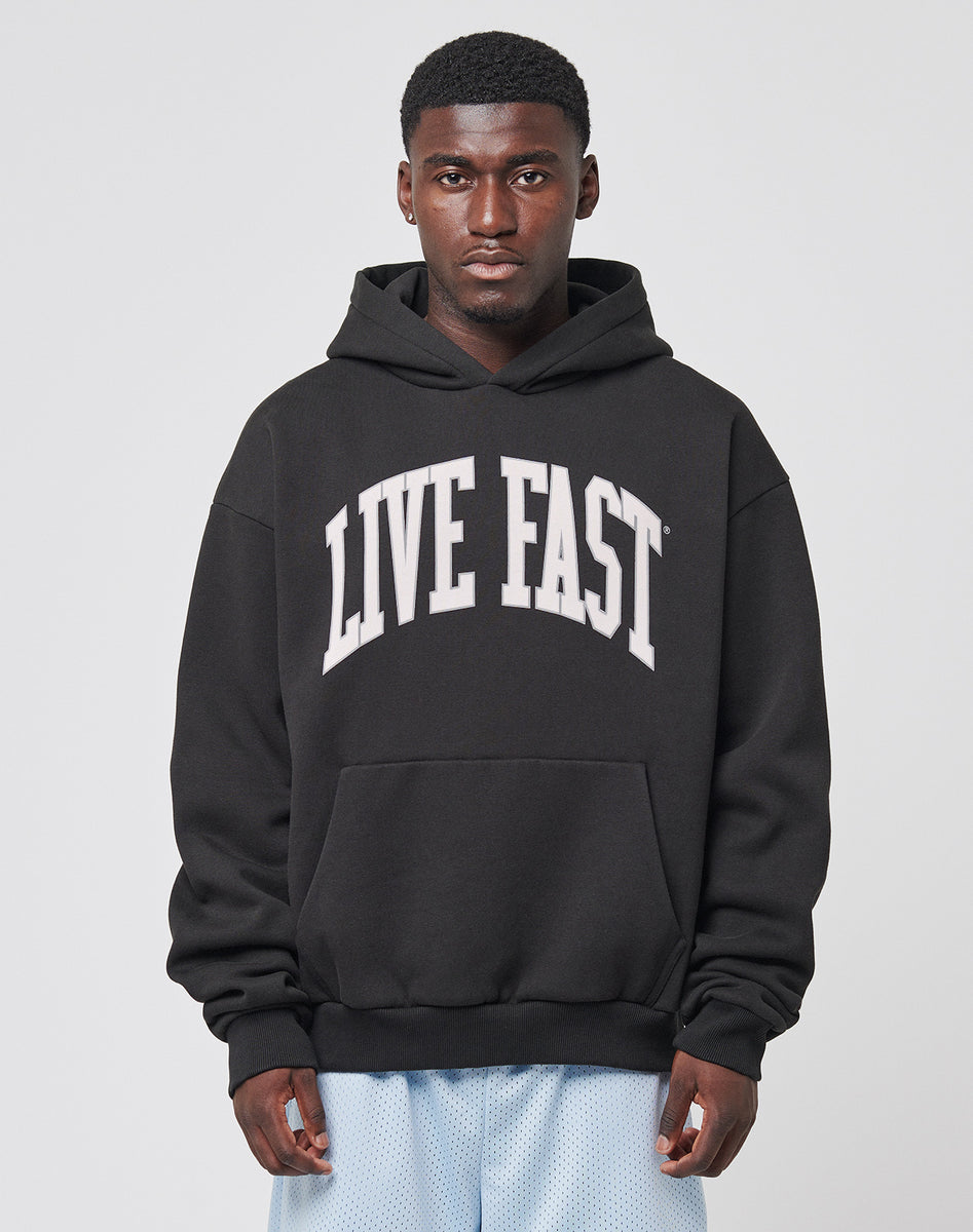 Live Fast Tunic Live Fast College Hooded Washed Black – Buy online now – LIVE FAST DIE ...