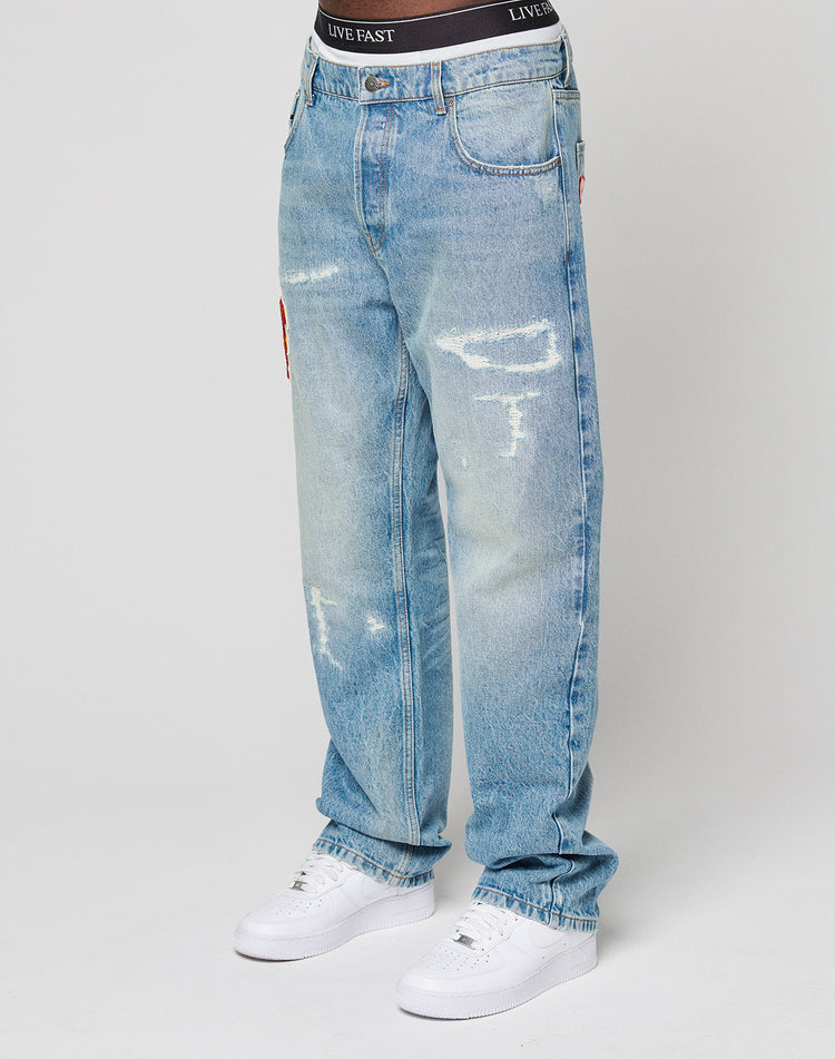 LFDY Patched Straight Denim