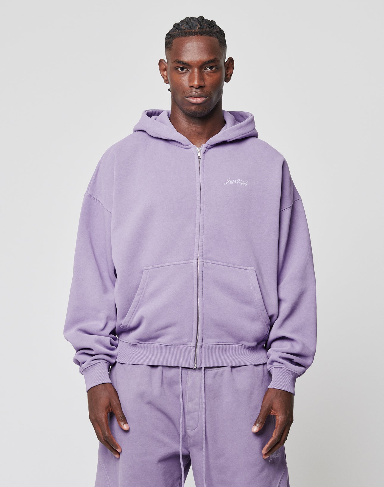 Basic Script Hooded Zip
