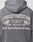 The LFDY Protection Hooded Zip by LIVE FAST DIE YOUNG is a gray cropped oversized hoodie with a hood, embroidered eyelets, LIVEFAST PROTECTION, two surveillance camera prints front and back, and home security info with 24/7 surveillance details.