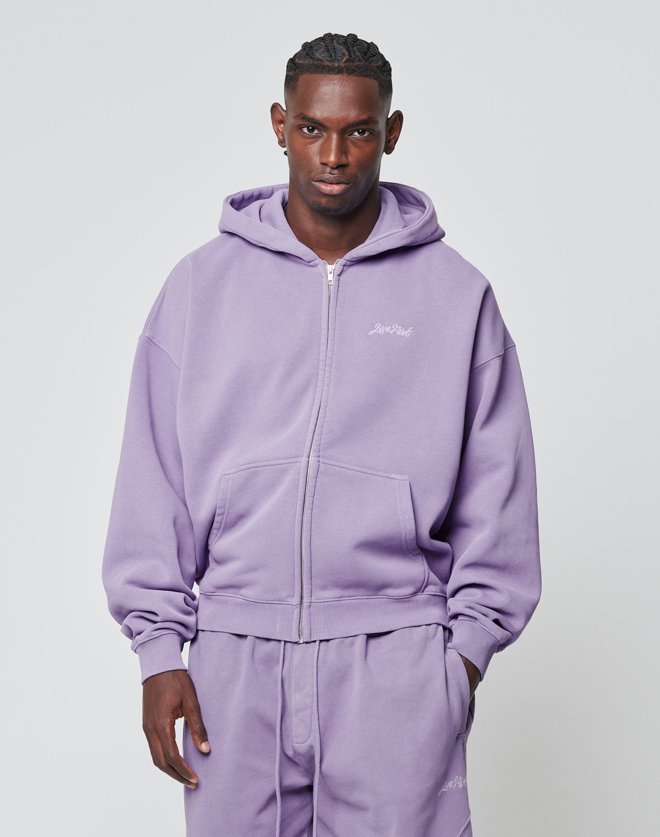 Basic Script Hooded Zip