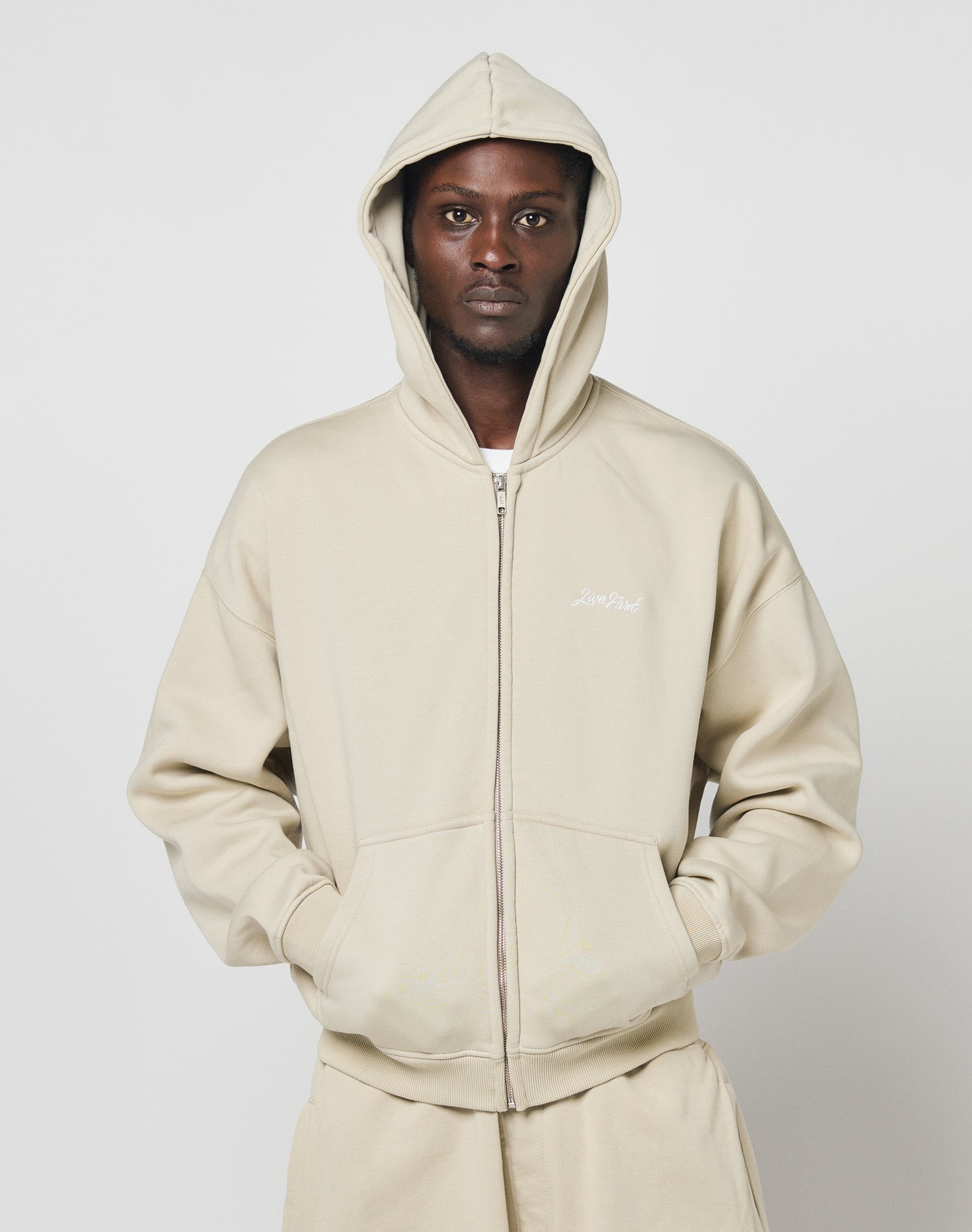 Basic Script Hooded Zip