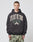 A man with short hair wears the LIVE FAST DIE YOUNG Hooded by LIVE FAST DIE YOUNG, featuring a laurel wreath and trophy graphic, in an oversized fit with subtle topstitching, paired with camo pants against a plain white background.