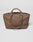 The LFDY Tote Bag by LIVE FAST DIE YOUNG is a large brown canvas Tasche with two short handles, zipper closure, a Laptop Fach, and Rindsleder accents, shown against a plain white background.