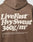 The LIVE FAST DIE YOUNG Basic 360 Hooded is a brown oversized hoodie with bold cream LiveFast HvySweat 360g/m² text, made from soft cotton and polyester. Small print notes fabric thickness is measured in grams per square meter.