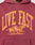 The Live Fast Stallion Hooded by LIVE FAST DIE YOUNG is a maroon, oversized hoodie with a bold yellow front print of two jockeys racing under the words LIVE FAST. Crafted from soft Baumwolle for comfort all day.