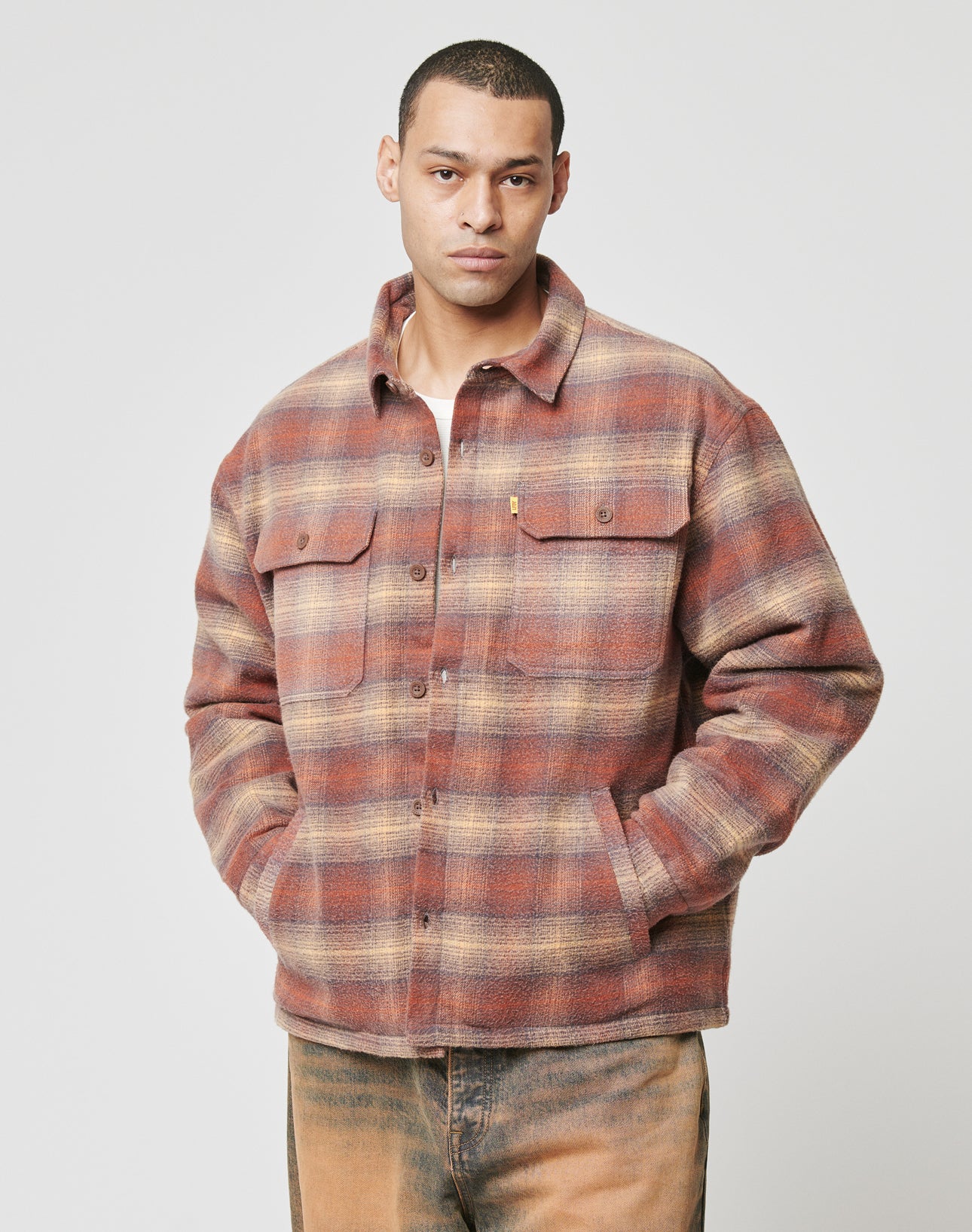 LFDY Vintage Padded Flannel Washed Brown – Buy online now – LIVE