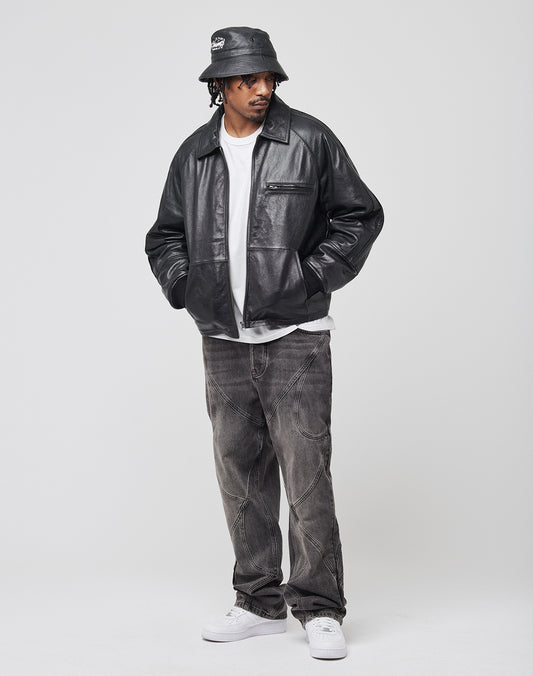 LFDY Leather Bomber