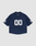 The LFDY Mesh Jersey by LIVE FAST DIE YOUNG is a navy blue short-sleeve sports top with white “00” on the front and sleeves, V-neck, oversize fit, and soft polyester material, shown laid flat on a light gray background.