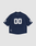 The LFDY Mesh Jersey by LIVE FAST DIE YOUNG features a navy blue design with a V-neck, oversized fit, white "00" on the back and sleeves, short sleeves, soft polyester fabric, a small hem label, and a plain light gray background.