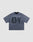 The LIVE FAST DIE YOUNG Faded Waffle Jersey is a blue-gray, oversized short-sleeve t-shirt in 100% Baumwolle with a crew neck and bold, faded black DY lettering across the front.