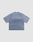 The LIVE FAST DIE YOUNG Faded Waffle Jersey is a loose, short-sleeved blue-gray Oversize Fit T-shirt with a washed gradient effect, made from 100% Baumwolle. Shown from the back, laid flat on a white background.