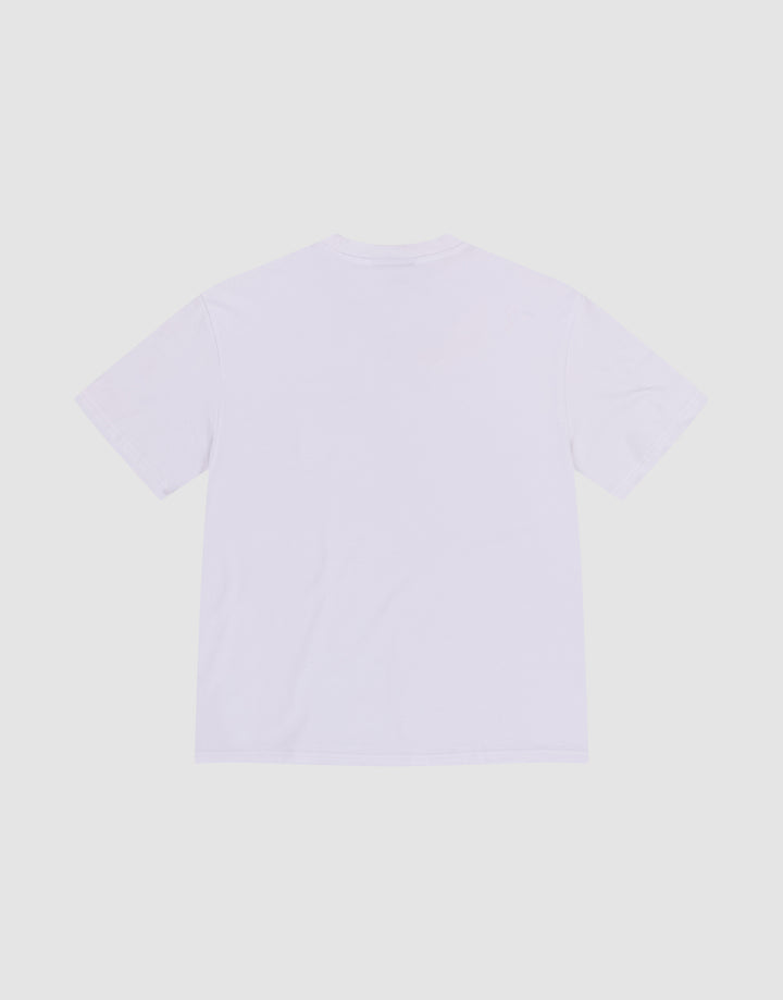 The LFDY Thunder Chest Tee by LIVE FAST DIE YOUNG is a regular fit, plain white short-sleeve T-shirt shown from the back, laid flat on a light background with no visible logos or patterns. Made from 100% Baumwolle for comfort.