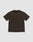 A plain dark brown short-sleeve LFDY Flash Tee by LIVE FAST DIE YOUNG, featuring a crew neck and crafted from soft cotton-slub fabric, is shown on a light gray background.