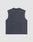 The LIVE FAST DIE YOUNG Heavy Muscle Tank in dark gray is sleeveless, shown from the back on a light gray background. Made from 100% Baumwolle, it features simple seams and a crew neckline without fastenings or embellishments.